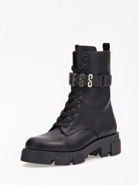 Guess Madox Lettrage Logo Bottes De Combat Noir