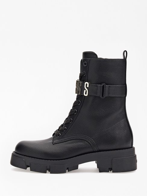 Guess Madox Lettrage Logo Bottes De Combat Noir