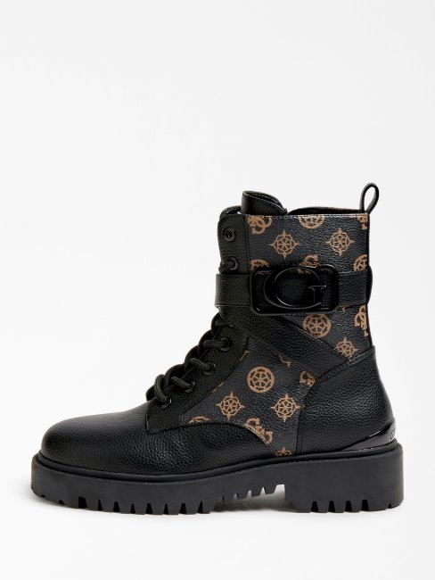 Guess Marron Orana 4g Logo Peony Combat Boot