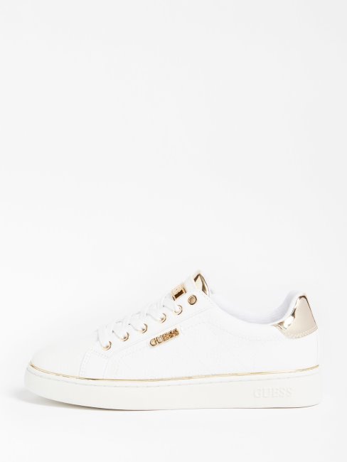 Guess Beckie Baskets Logo 4g En Creux Blanc