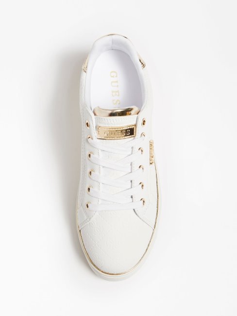 Guess Beckie Baskets Logo 4g En Creux Blanc
