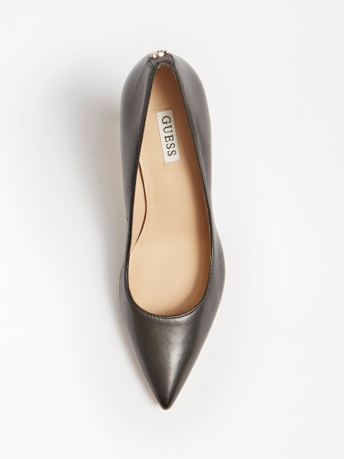 Dafne Escarpin Cuir Véritable Noir Guess