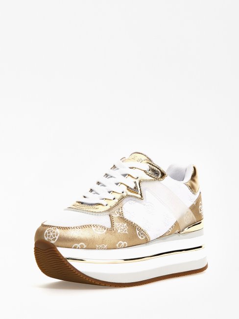 Chaussure De Course à Empiècement Laminé Doré Guess Harinna