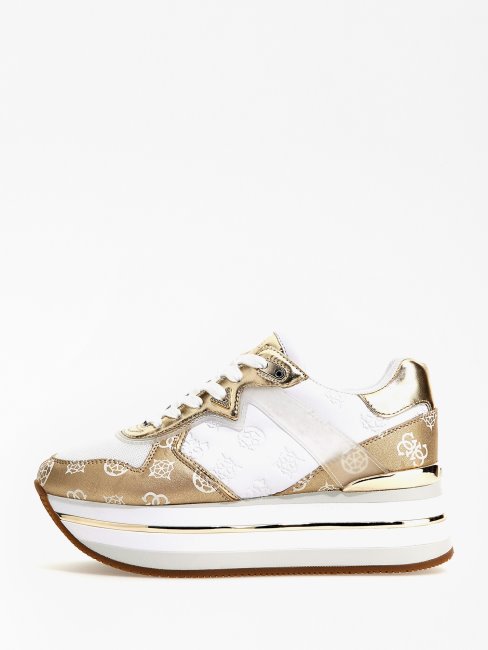 Chaussure De Course à Empiècement Laminé Doré Guess Harinna