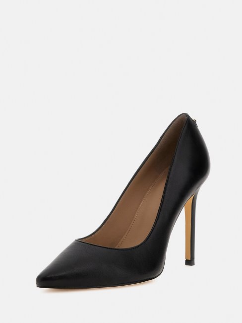 Gavi Escarpin En Cuir Véritable Noir Guess