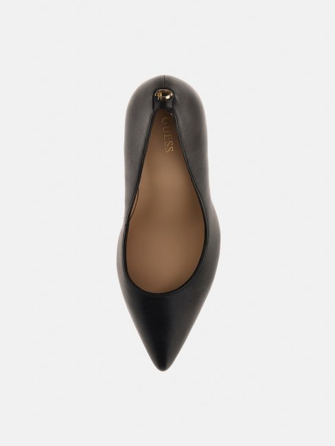 Gavi Escarpin En Cuir Véritable Noir Guess