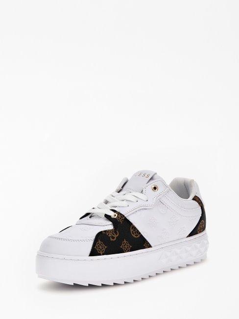 Baskets Blanches Multi Guess Fiena 4g Logo Pivoine