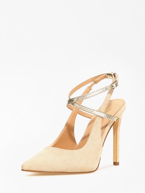 Guess à Mariée Arrière En Daim Mélangé Beige Amazie