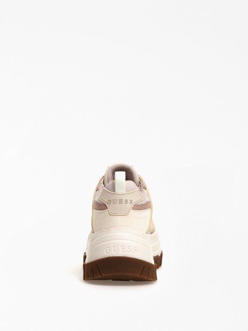 Guess Chaussure De Course Beige à Empiècement Logo Brayjen
