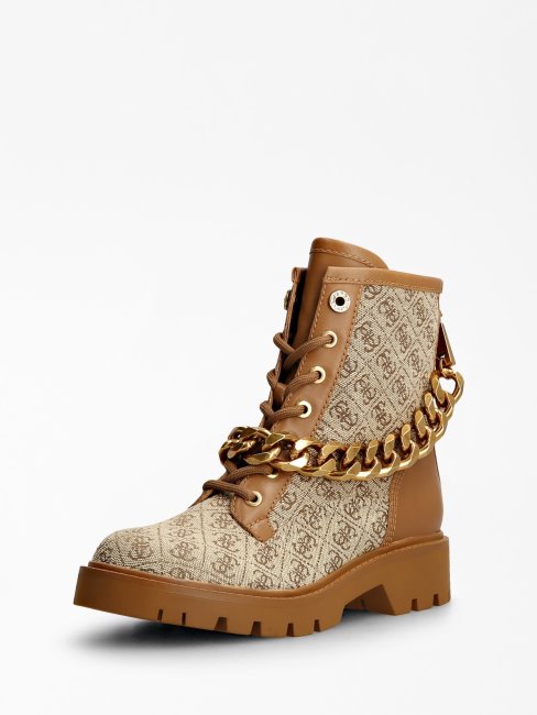 Riplee 4g Logo Botte De Combat Guess Beige