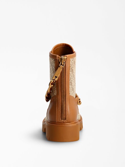 Riplee 4g Logo Botte De Combat Guess Beige