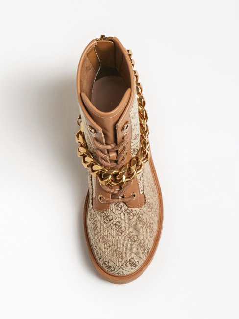 Riplee 4g Logo Botte De Combat Guess Beige