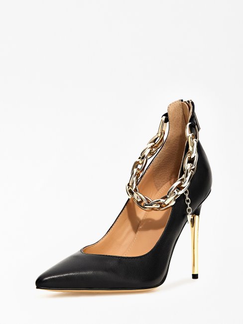 Escarpins Guess En Cuir Véritable Noir Shadee