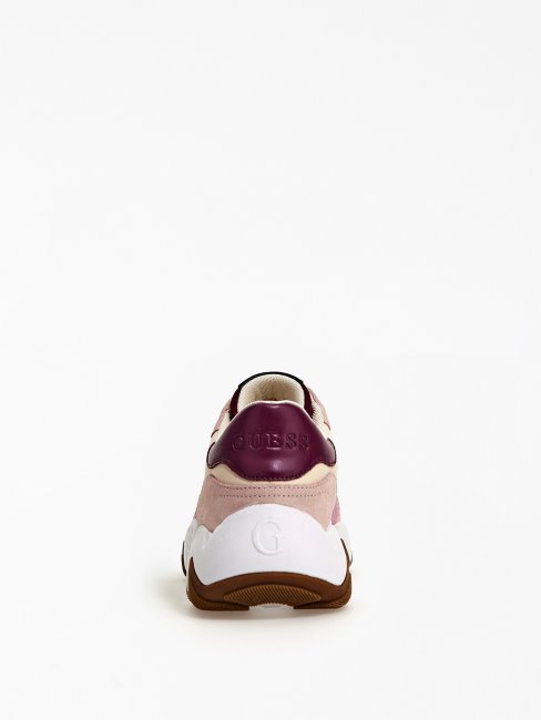 Chaussure De Course à Empiècement En Daim Goldon Multi Rose Guess