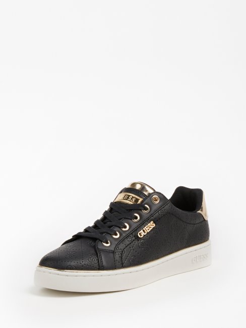Baskets Guess Beckie Noires Avec Logo 4g En Creux
