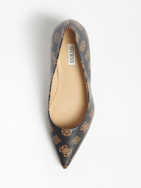 Escarpins Guess Maive 4g Pivoine Logo Marron