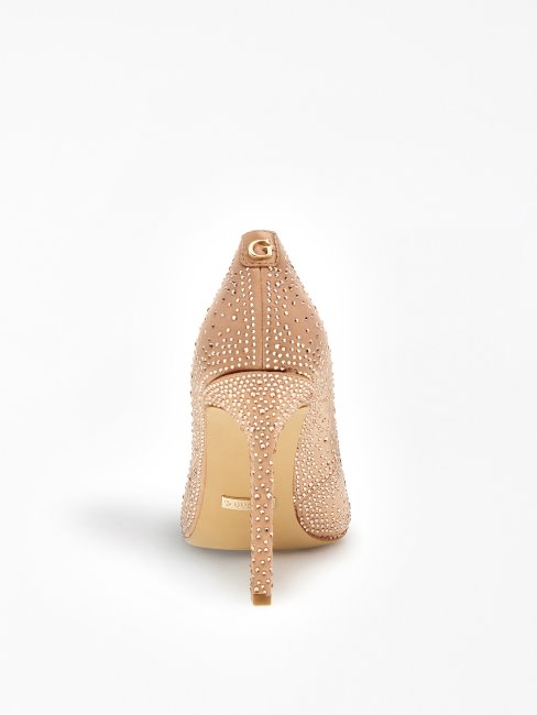 Escarpin Soie Strass Rose Clair Guess