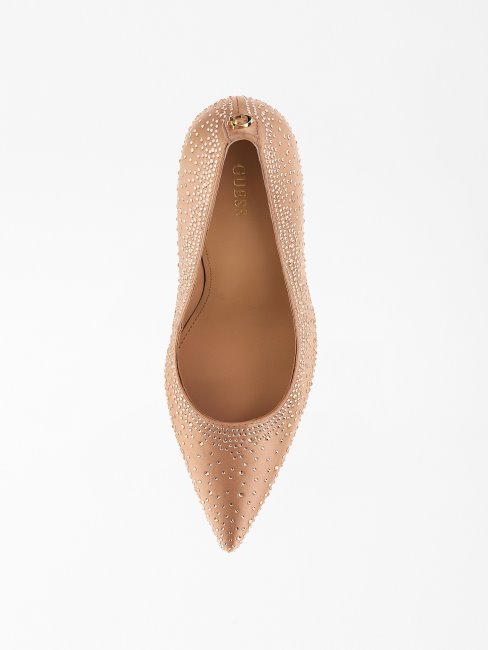 Escarpin Soie Strass Rose Clair Guess