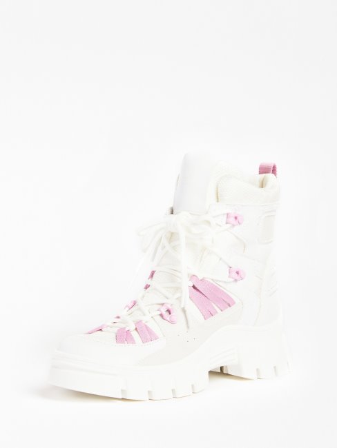 Haler Bottines à Empiècement En Daim Guess Blanc