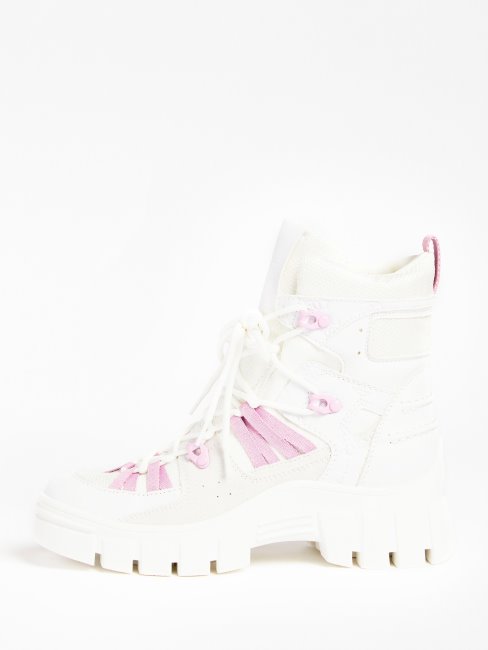 Haler Bottines à Empiècement En Daim Guess Blanc