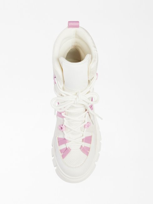 Haler Bottines à Empiècement En Daim Guess Blanc