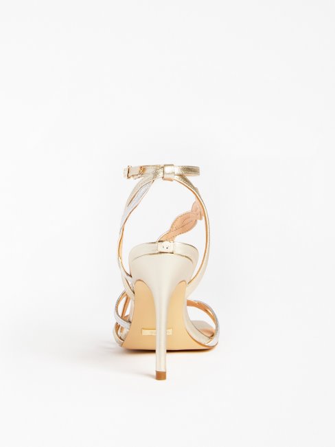 Guess Dorées Sandales Syivia à Détail Laminé