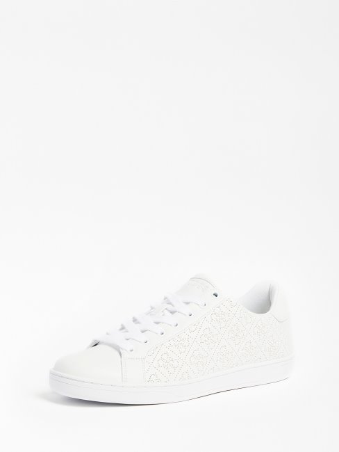 Guess Rosalia Paniers Perforés à Logo 4g Blanc