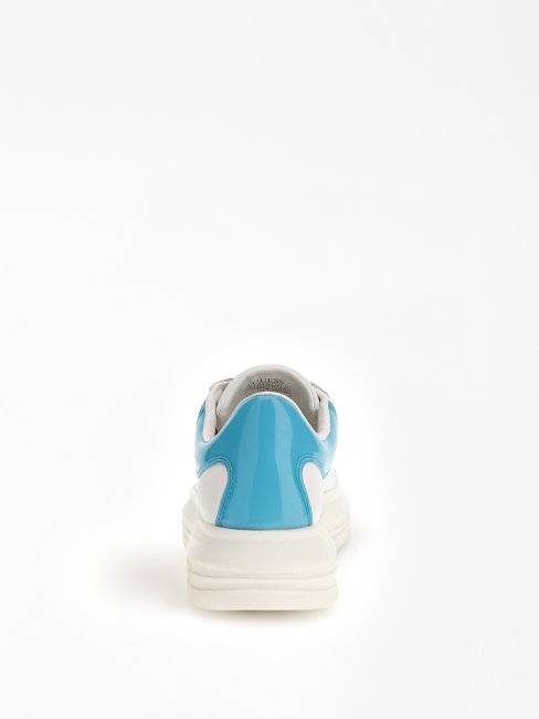 Basket Vibo En Cuir Mélangé Bleu Clair Guess