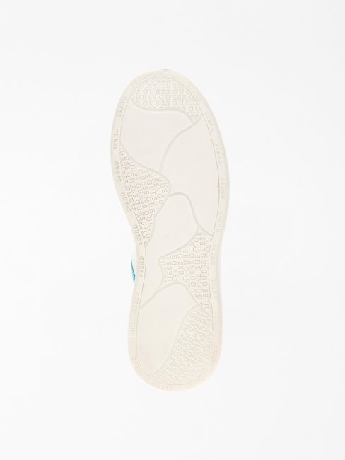 Basket Vibo En Cuir Mélangé Bleu Clair Guess