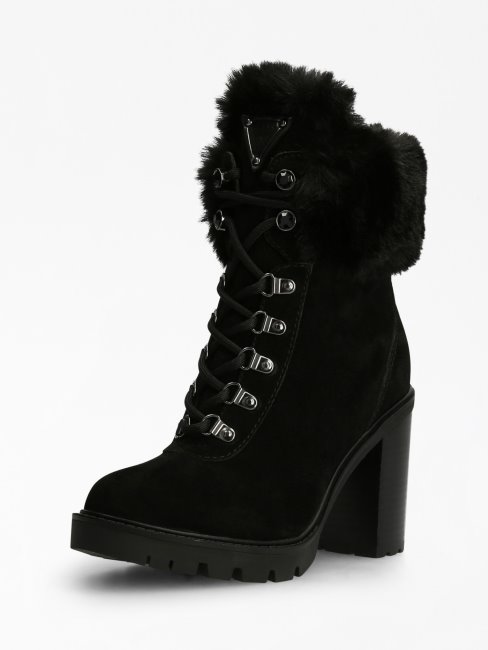 Bottine En Cuir Véritable Gelyn Noir Guess