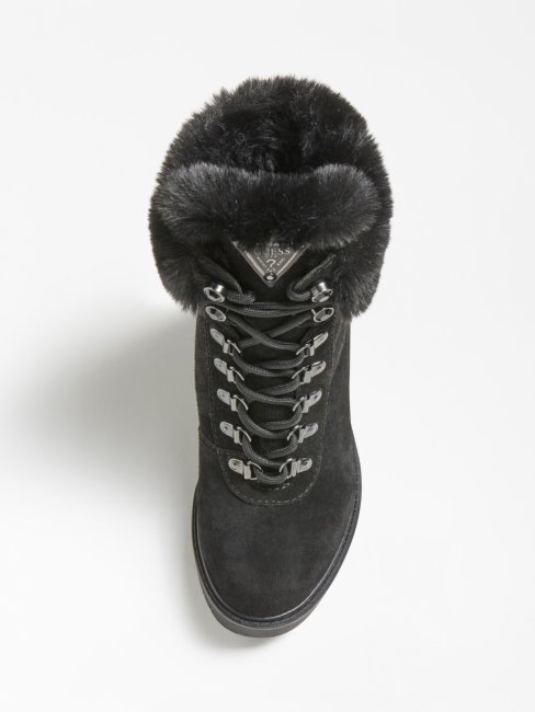 Bottine En Cuir Véritable Gelyn Noir Guess