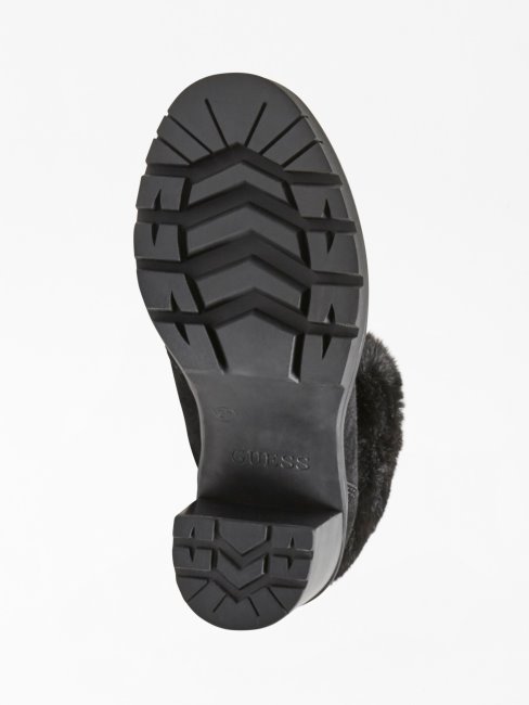 Bottine En Cuir Véritable Gelyn Noir Guess