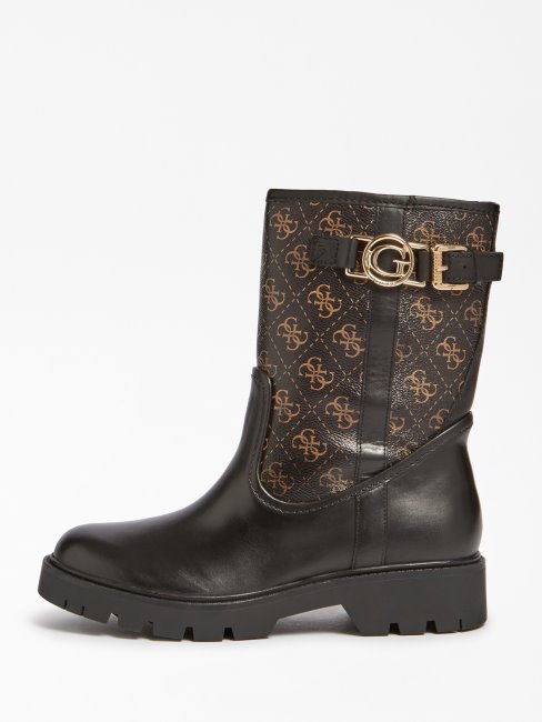 Radlyn Bottines à Logo En Cuir Véritable Guess Marron
