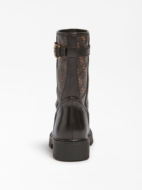 Radlyn Bottines à Logo En Cuir Véritable Guess Marron