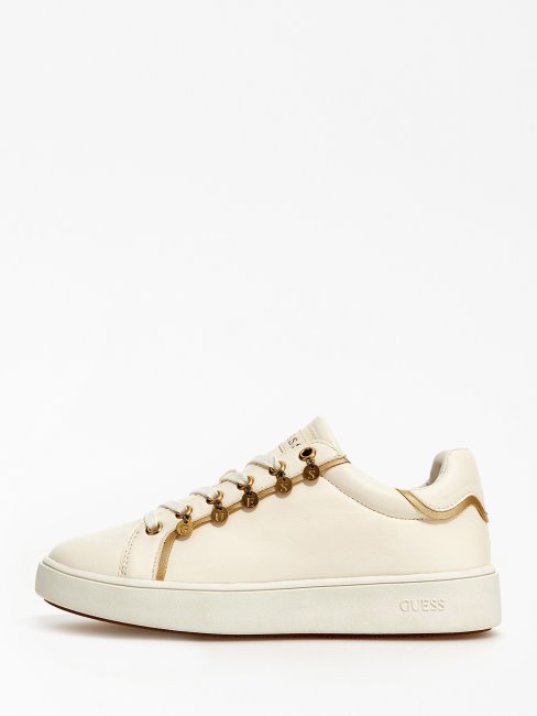 Baskets Mely Logo Charm Guess Blanc