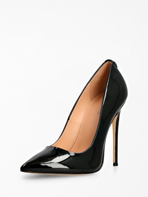 Guess Escarpin Felyx Cuir Verni Noir