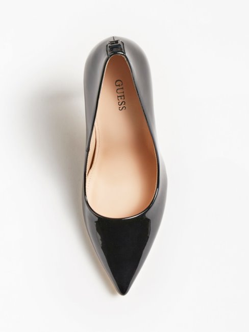 Guess Escarpin Felyx Cuir Verni Noir