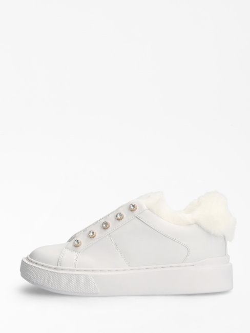 Sneaker En Fausse Fourrure Haya Blanche Guess