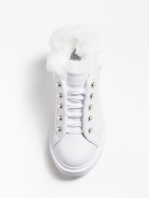 Sneaker En Fausse Fourrure Haya Blanche Guess