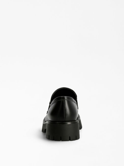 Mocassins Ilary Cuir Véritable Guess Noir