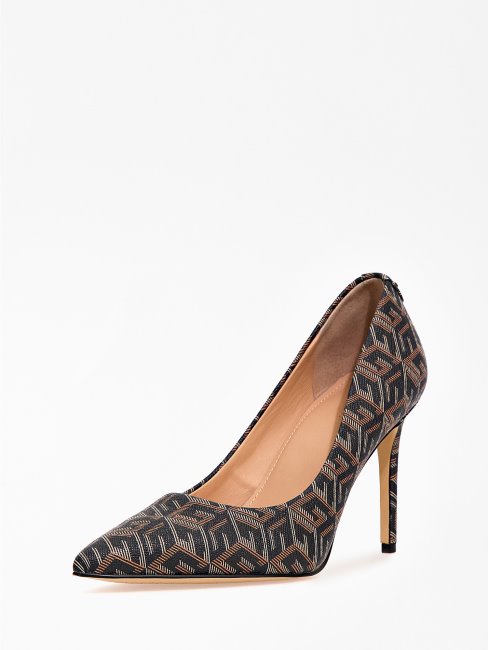 Piera G Cube Escarpin Logo Guess Noir