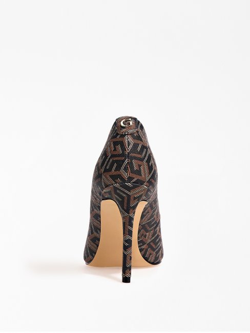 Piera G Cube Escarpin Logo Guess Noir