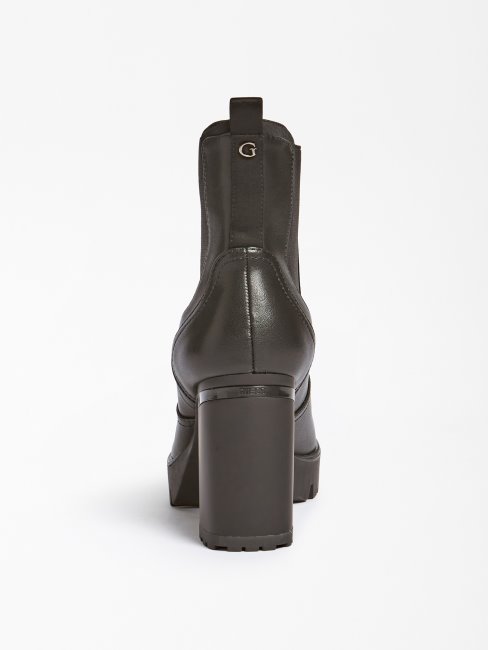 Sabina Bottines En Cuir Véritable Noir Guess