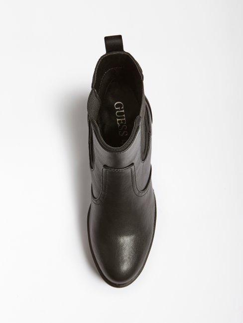 Sabina Bottines En Cuir Véritable Noir Guess