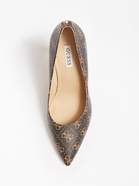 Escarpins Guess Gavi 4g Marron Avec Logo
