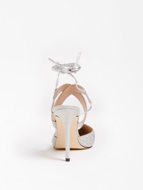 Sandale Blanche à Strass Brillants Guess