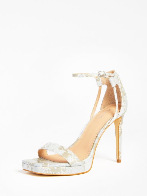 Zoila Sandale En Cuir Véritable Guess Bleu