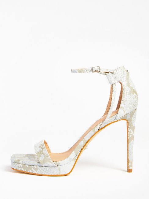 Zoila Sandale En Cuir Véritable Guess Bleu