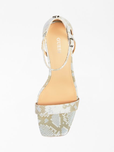 Zoila Sandale En Cuir Véritable Guess Bleu