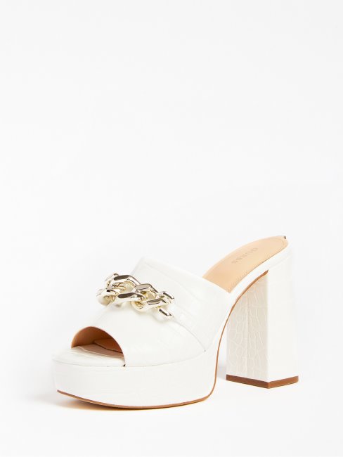 Guess Blanc Xanthe Sabot Imprimé Croco